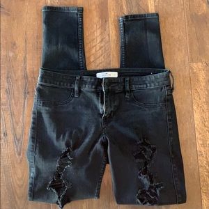 Black ripped Hollister jeans